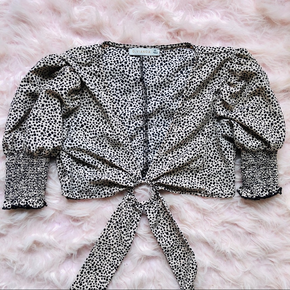 Dolls Kill leopard print o ring crop top